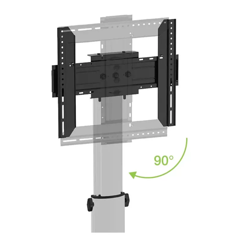 Techly grīdas statīvs televizoriem no 32 līdz 65 collām, 165,1 cm (65 inch), 400 x 200 mm, 600 x 400 mm, 90°, alumīnijs, melns, sudrabs