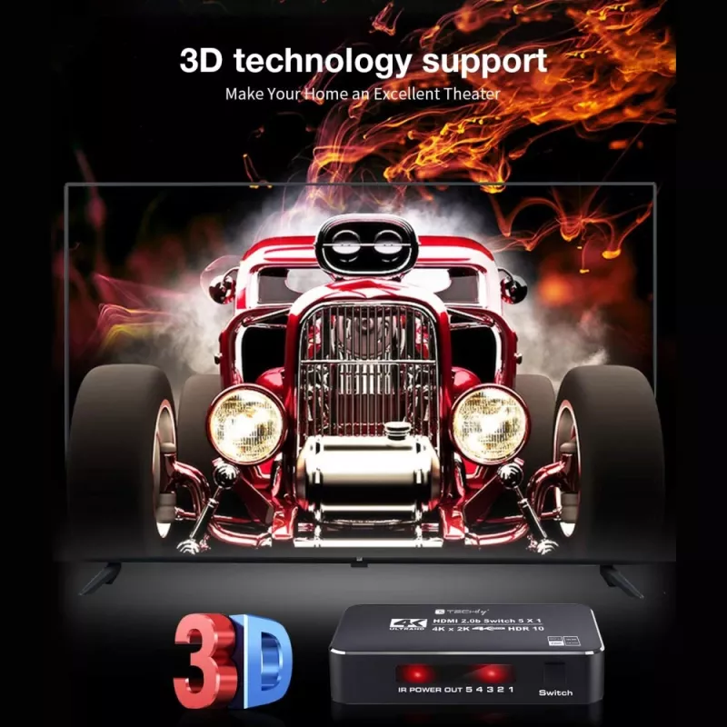 Techly IDATA HDMI2-4K5160B HDMI slēdzis