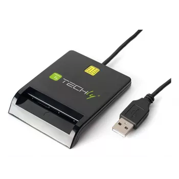 Techly I-CARD CAM-USB2TY2 viedkaršu lasītājs, USB Type-A, melns