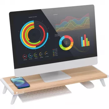 Techly ICA-MS 389 monitora pacēlājs / statīvs galda balts, koks