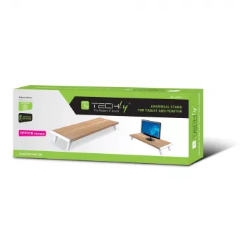 Techly ICA-MS 389 monitora pacēlājs / statīvs galda balts, koks