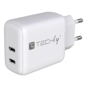 Techly IPW-USB-2C35W mobilā ierīču lādētājs Klēpjdators, Viedtālrunis, Planšete Balts AC Ātrā uzlāde Iekštelpām