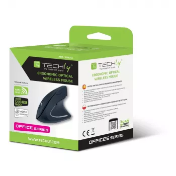 Techly IM 1200-VM-B bezvadu optiskā pele, 1600 DPI, melna