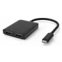 Techly IADAP USBC-HDMI2T4K video kabeļa adapteris 0.15 m USB Type-C 2 x HDMI Melns