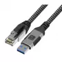 Techly ICOC U3A-RJ45-020 tīkla kabelis 2 m Cat6 F/UTP (FTP) Sudrabs, Melns