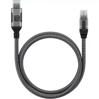 Techly ICOC U3A-RJ45-020 tīkla kabelis 2 m Cat6 F/UTP (FTP) Sudrabs, Melns