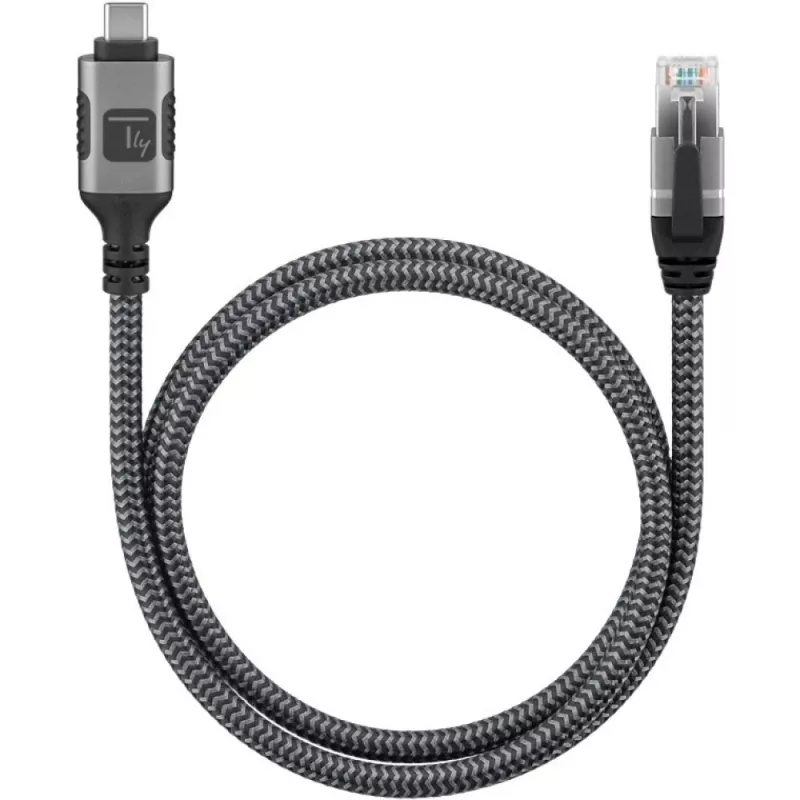 Techly ICOC U3C-RJ45-020 tīkla kabelis 2 m Cat6 F/UTP (FTP) Sudrabs, Melns