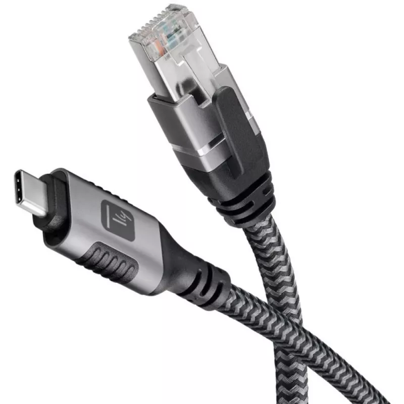 Techly ICOC U3C-RJ45-050 tīkla kabelis 5 m Cat6 F/UTP (FTP) sudraba, melna