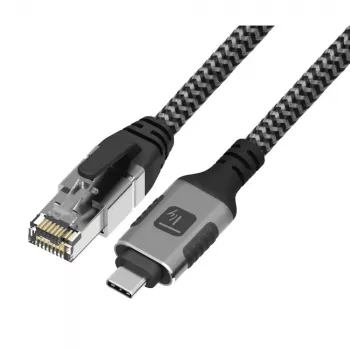 Techly ICOC U3C-RJ45-075 tīkla kabelis, 7.5 m, Cat6, F/UTP (FTP), sudraba, melns