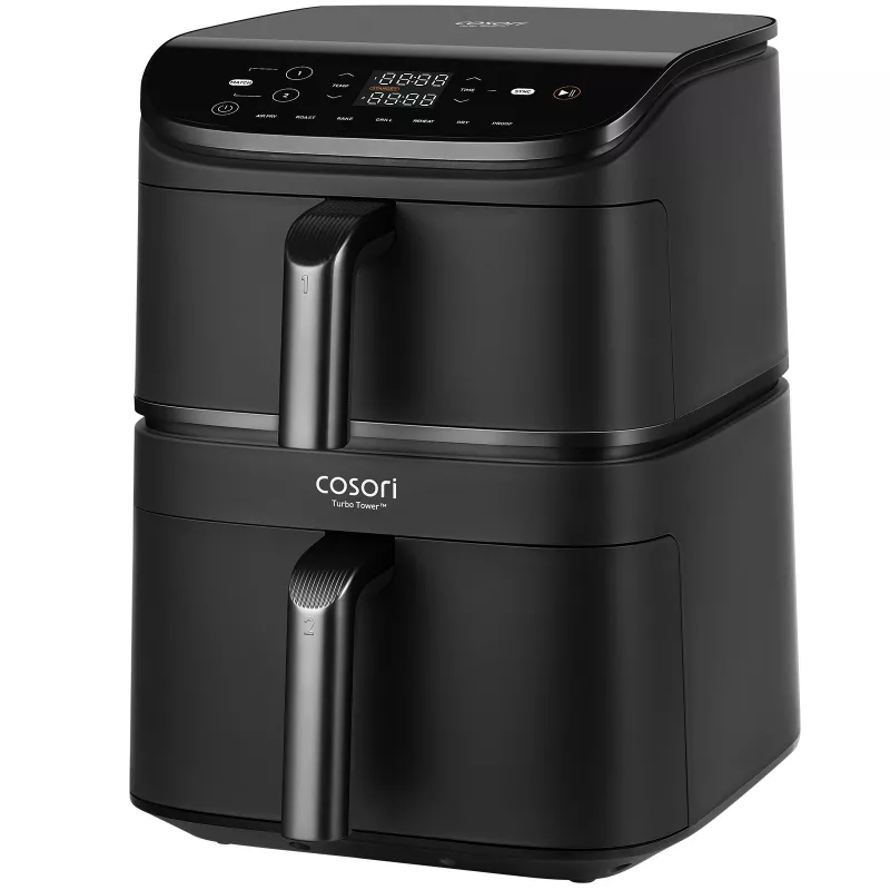 Cosori Turbo Tower 10.8 L 2630 W Karstā gaisa fritieris Melns