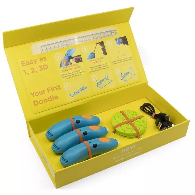 3Doodler Start EDU mācību komplekts skolai (12 gab. 3D pildspalvu)