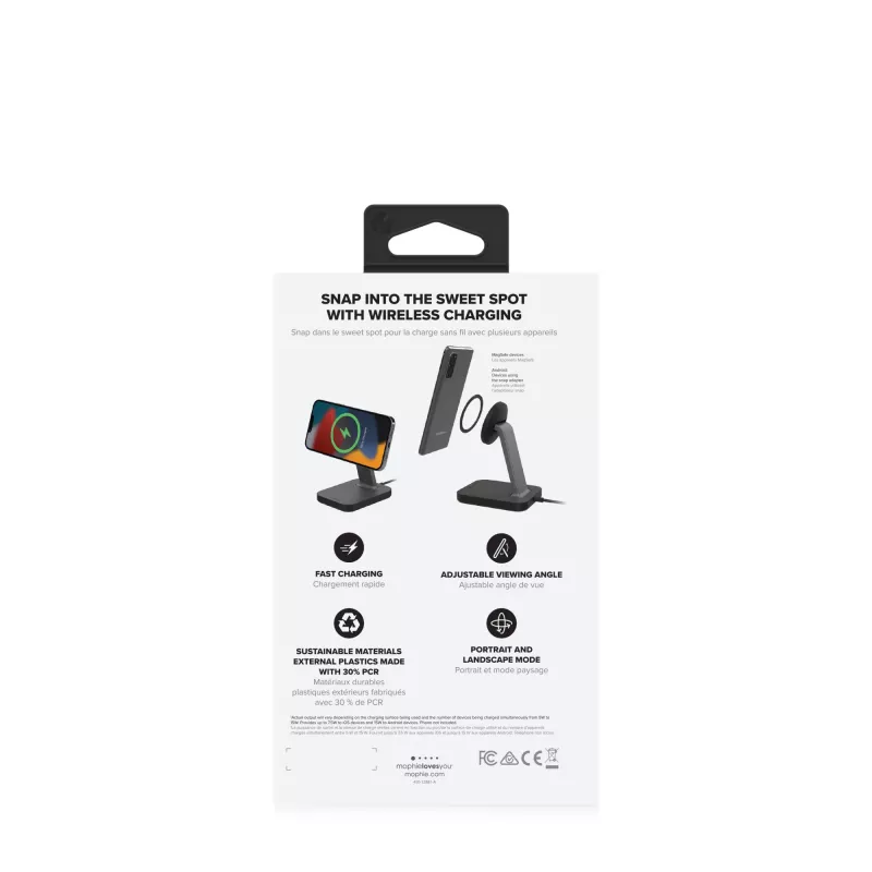 mophie universāls bezvadu lādētājs snap+ statīvs - Melns - ROC-EU