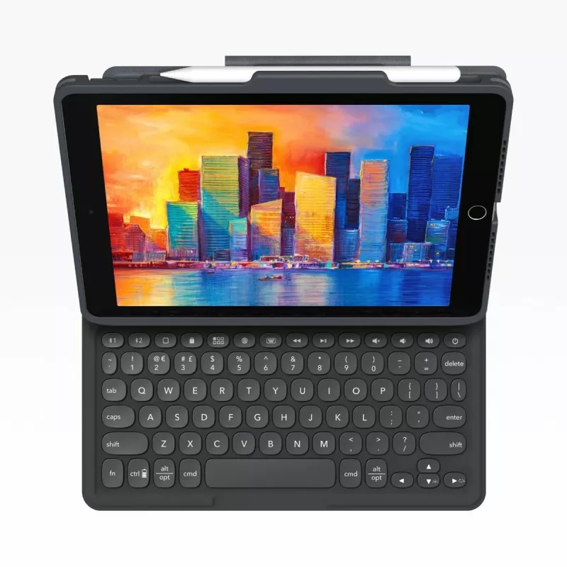 ZAGG Pro Keys tastatūras maciņš iPad 10.9 collu (A16 un 10. paaudze) vācu AZERTY, melns