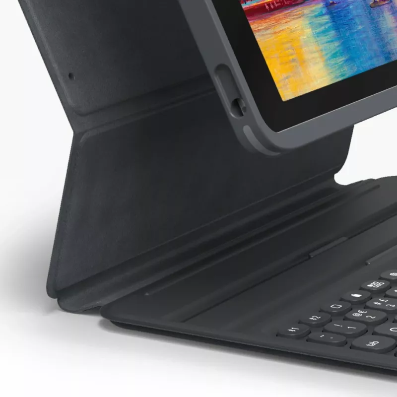 ZAGG Pro Keys tastatūras maciņš iPad 10.9 collu (A16 un 10. paaudze) vācu AZERTY, melns