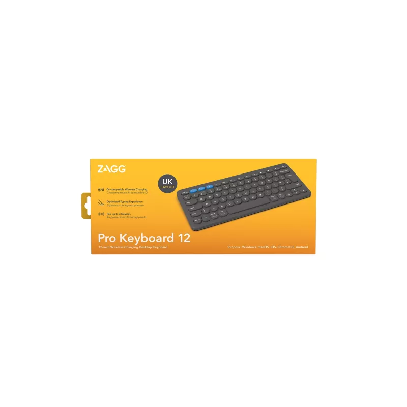 ZAGG Pro 12 tastatūra universāla Bluetooth QWERTY melna