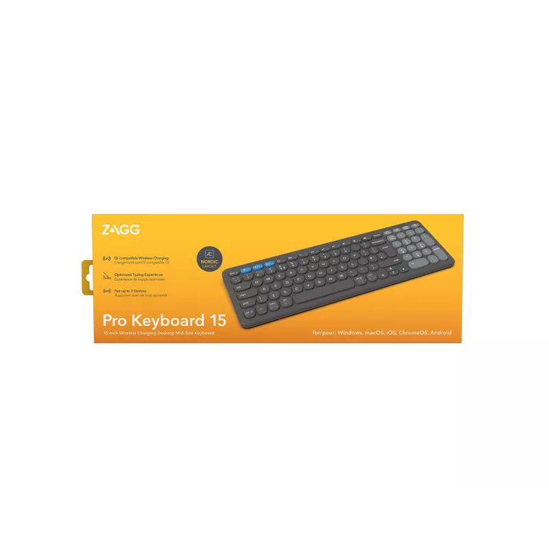 ZAGG Pro 15 tastatūra universāla Bluetooth QWERTY Nordic Melna