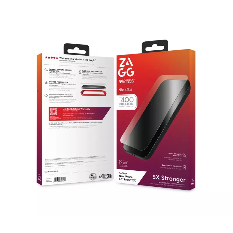 InvisibleShield Glass Elite aizsargstikls Apple iPhone 16 Pro Max, caurspīdīgs