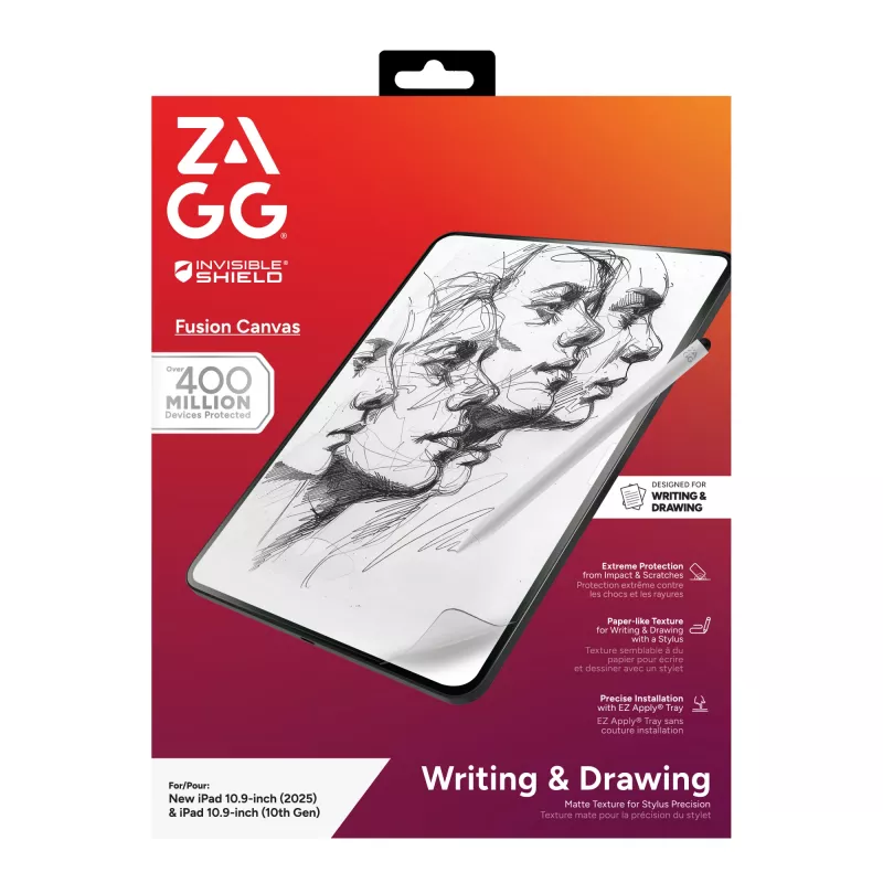 InvisibleShield Fusion Canvas iPad 10.9 collu (2025)/Gen10, papīram līdzīgs ekrāna aizsargs, matēts, polimērs, 1 gab.