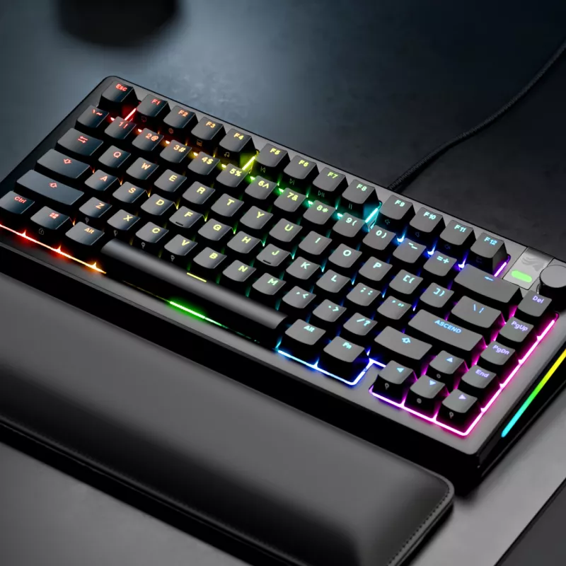 Glorious Gaming GMMK 3 PRO 75% Prebuilt Wired Black - FR, vadu, USB, mehāniska, AZERTY, RGB LED, melna