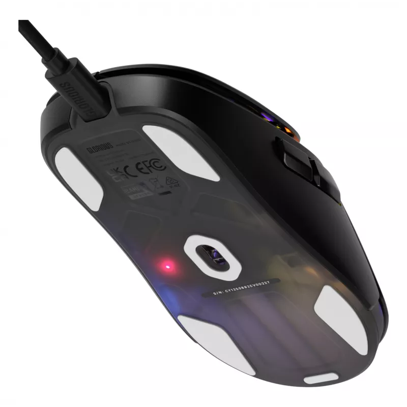Glorious Gaming Model O3 Vadu Spēļu Pele - Īpaši Vieglas 54g Svars, 130M Noklikšķināšanas Optiskie Slēdži, 30K DPI BAMF 3.0 Sensors, 750 IPS Izsekošana, 50G Paātrinājums, Atbalsta Visus Satvēriena Veidus - Melna