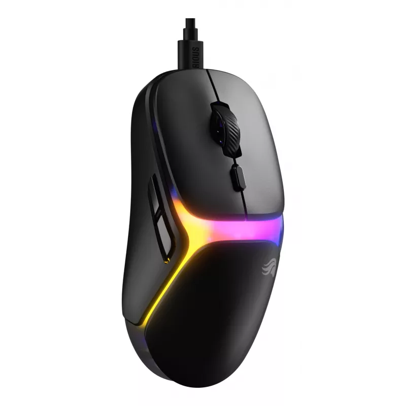 Glorious Gaming Model O3 Vadu Spēļu Pele - Īpaši Vieglas 54g Svars, 130M Noklikšķināšanas Optiskie Slēdži, 30K DPI BAMF 3.0 Sensors, 750 IPS Izsekošana, 50G Paātrinājums, Atbalsta Visus Satvēriena Veidus - Melna