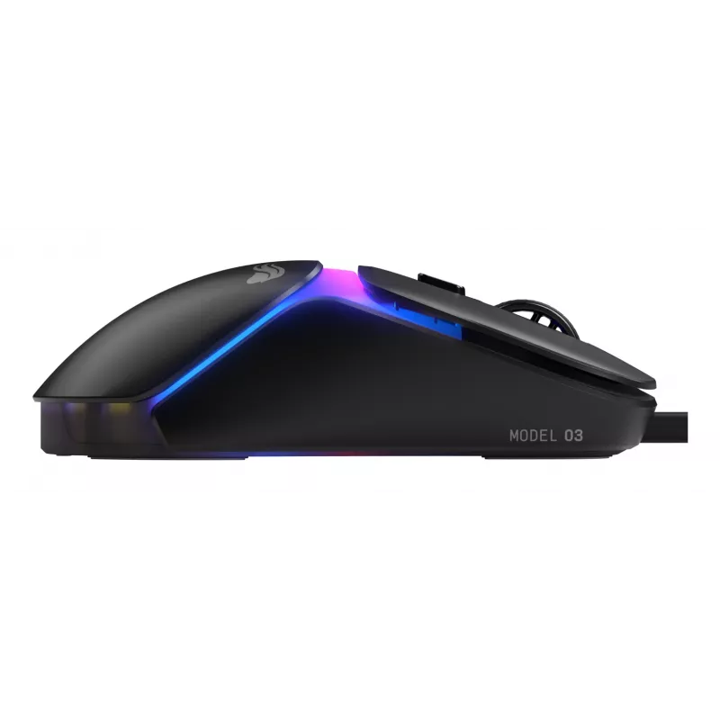 Glorious Gaming Model O3 Vadu Spēļu Pele - Īpaši Vieglas 54g Svars, 130M Noklikšķināšanas Optiskie Slēdži, 30K DPI BAMF 3.0 Sensors, 750 IPS Izsekošana, 50G Paātrinājums, Atbalsta Visus Satvēriena Veidus - Melna