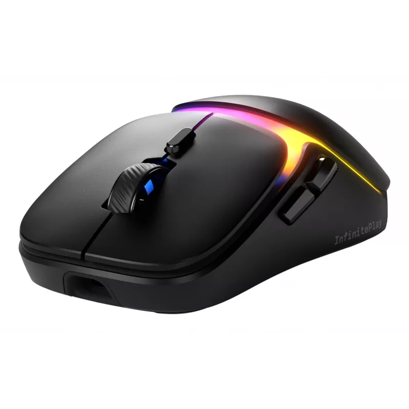 Glorious Gaming Model O3 Wireless Gaming Mouse - Melns, bezvadu, InfinitePlay maiņas bateriju sistēma, 8k polling, 130M optiskie slēdži, 66g, 30K DPI optiskais sensors, RGB