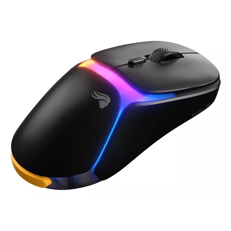 Glorious Gaming Model O3 Wireless Gaming Mouse - Melns, bezvadu, InfinitePlay maiņas bateriju sistēma, 8k polling, 130M optiskie slēdži, 66g, 30K DPI optiskais sensors, RGB