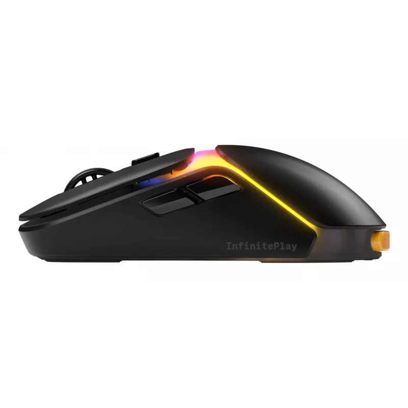 Glorious Gaming Model O3 Wireless Gaming Mouse - Melns, bezvadu, InfinitePlay maiņas bateriju sistēma, 8k polling, 130M optiskie slēdži, 66g, 30K DPI optiskais sensors, RGB