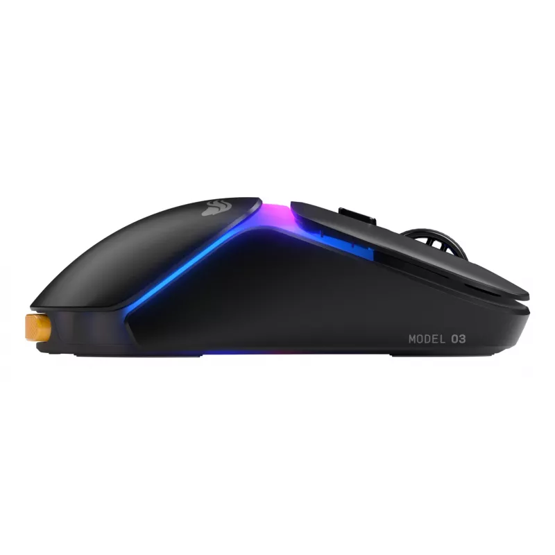 Glorious Gaming Model O3 Wireless Gaming Mouse - Melns, bezvadu, InfinitePlay maiņas bateriju sistēma, 8k polling, 130M optiskie slēdži, 66g, 30K DPI optiskais sensors, RGB