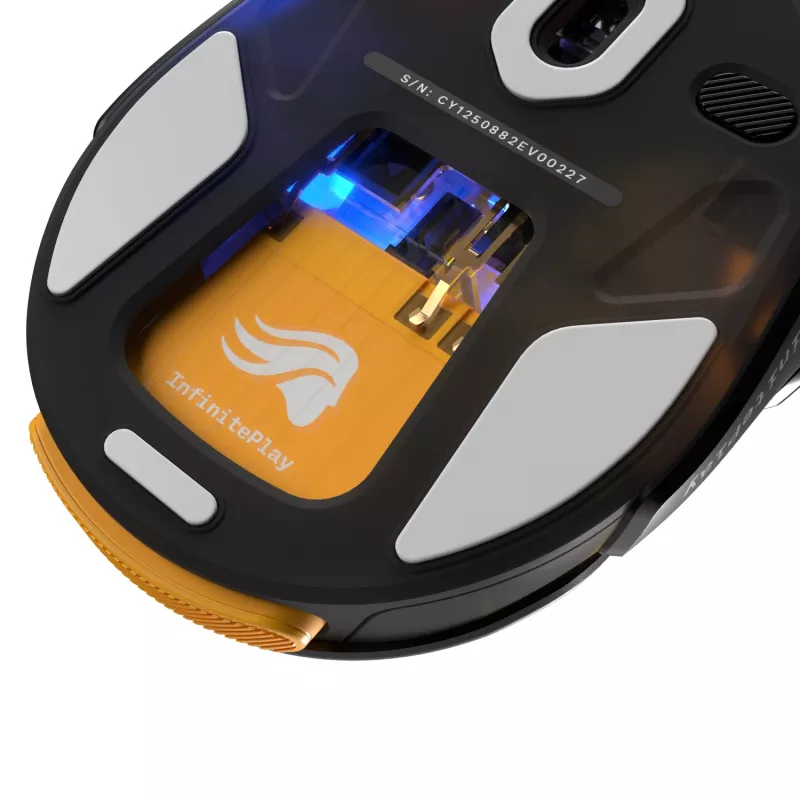 Glorious Gaming Model O3 Wireless Gaming Mouse - Melns, bezvadu, InfinitePlay maiņas bateriju sistēma, 8k polling, 130M optiskie slēdži, 66g, 30K DPI optiskais sensors, RGB