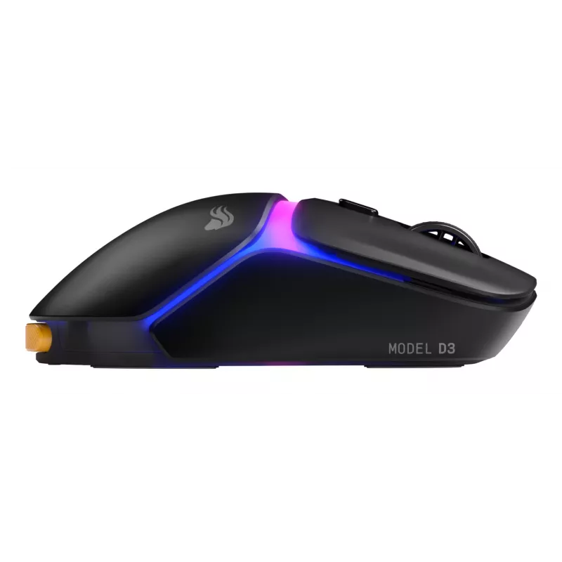 Glorious Gaming Model D3 Wireless Gaming Mouse - InfinitePlay Maināmo Akumulatoru Sistēma, 8k Polling, 130M Klikšķu Optiskie Slēdži, Īpaši Viegls 69g, 30K DPI Optiskais Sensors, RGB - Melns