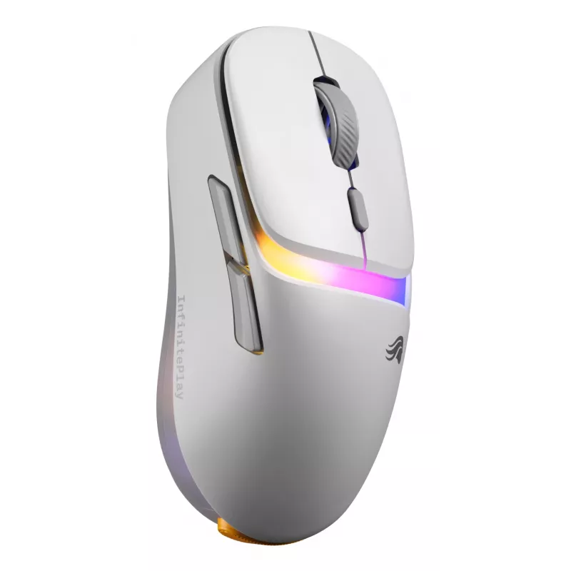 Glorious Gaming Model D3 Wireless Gaming Pele - InfinitePlay Maināmo Akumulatoru Sistēma, 8k Polling, 130M Klikšķu Optiskie Slēdži, Īpaši Viegls 69g, 30K DPI Optiskais Sensors, RGB - Balta