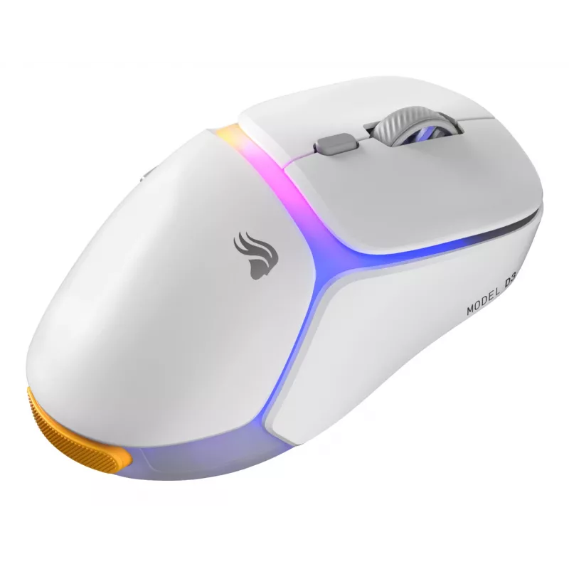 Glorious Gaming Model D3 Wireless Gaming Pele - InfinitePlay Maināmo Akumulatoru Sistēma, 8k Polling, 130M Klikšķu Optiskie Slēdži, Īpaši Viegls 69g, 30K DPI Optiskais Sensors, RGB - Balta
