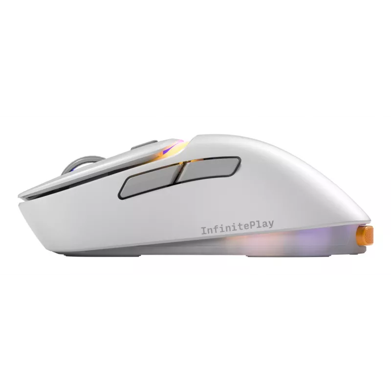 Glorious Gaming Model D3 Wireless Gaming Pele - InfinitePlay Maināmo Akumulatoru Sistēma, 8k Polling, 130M Klikšķu Optiskie Slēdži, Īpaši Viegls 69g, 30K DPI Optiskais Sensors, RGB - Balta