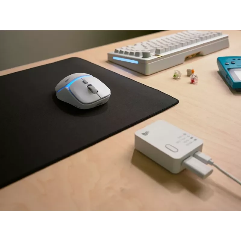 Glorious Gaming Model D3 Wireless Gaming Pele - InfinitePlay Maināmo Akumulatoru Sistēma, 8k Polling, 130M Klikšķu Optiskie Slēdži, Īpaši Viegls 69g, 30K DPI Optiskais Sensors, RGB - Balta