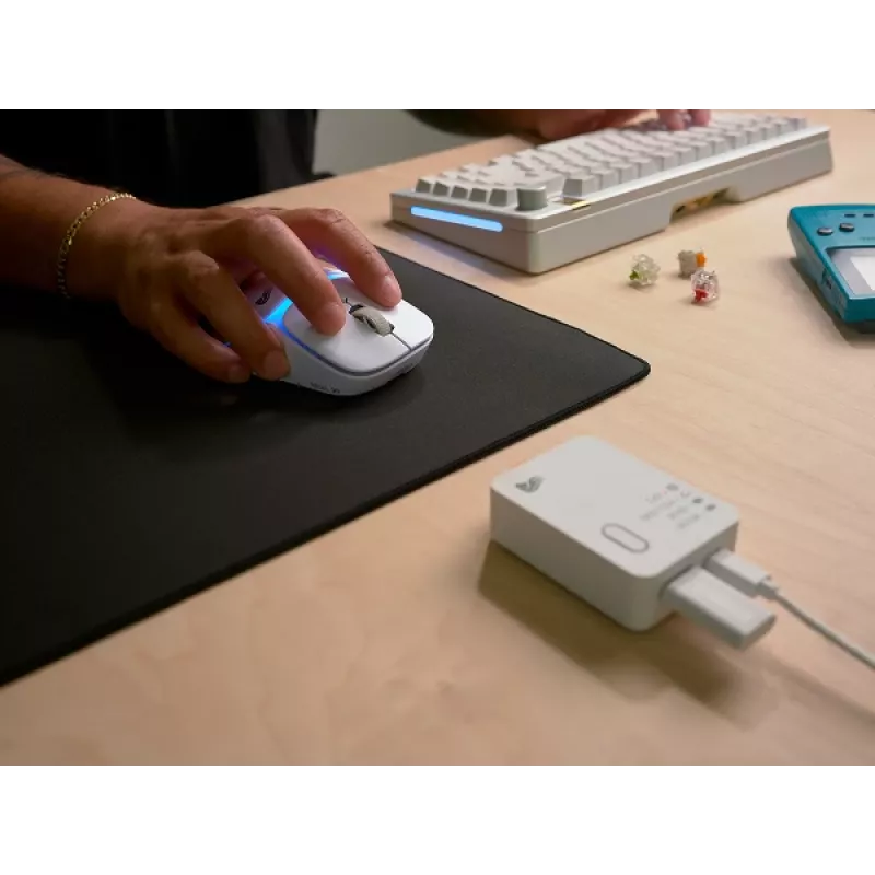 Glorious Gaming Model D3 Wireless Gaming Pele - InfinitePlay Maināmo Akumulatoru Sistēma, 8k Polling, 130M Klikšķu Optiskie Slēdži, Īpaši Viegls 69g, 30K DPI Optiskais Sensors, RGB - Balta