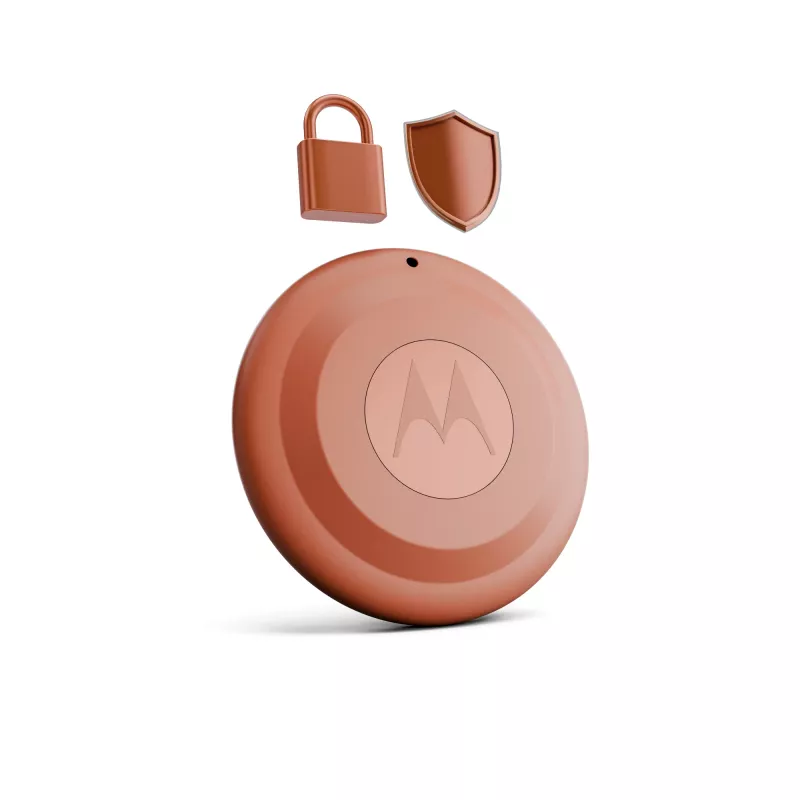 Motorola moto tag 2 universāls izsekotājs, oranžs, CR2032 akumulators, līdz 14400 h, 7.4 g, Ø 31.9 mm, 8 mm