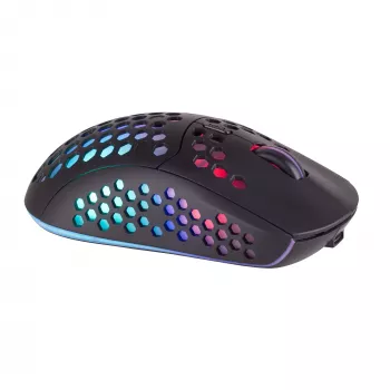 Mars Gaming MMW3 bezvadu spēļu pele, RGB Flow, īpaši viegla 79g, 3200DPI, Melna