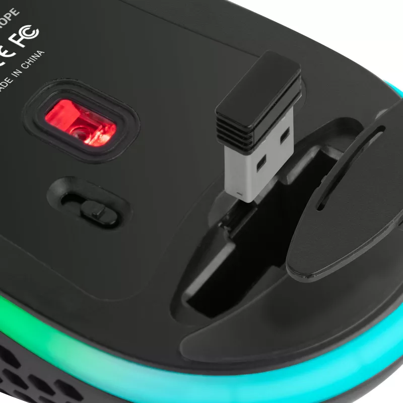 Mars Gaming MMW3 bezvadu spēļu pele, RGB Flow, īpaši viegla 79g, 3200DPI, Melna