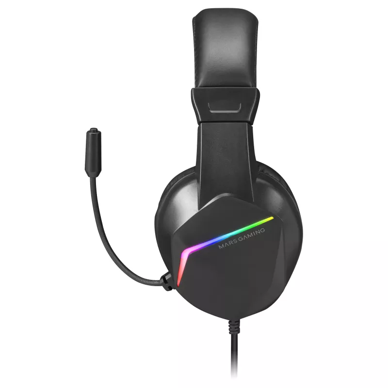 Mars Gaming MH122 Melns, FRGB Pāri Ausīm Spēļu Austiņas ar Mikrofonu, HiFi Skaņa, Skaņas Slāpēšana, Īpaši Vieglas, PS4 PS5 Xbox Switch Planšete Windows Mac