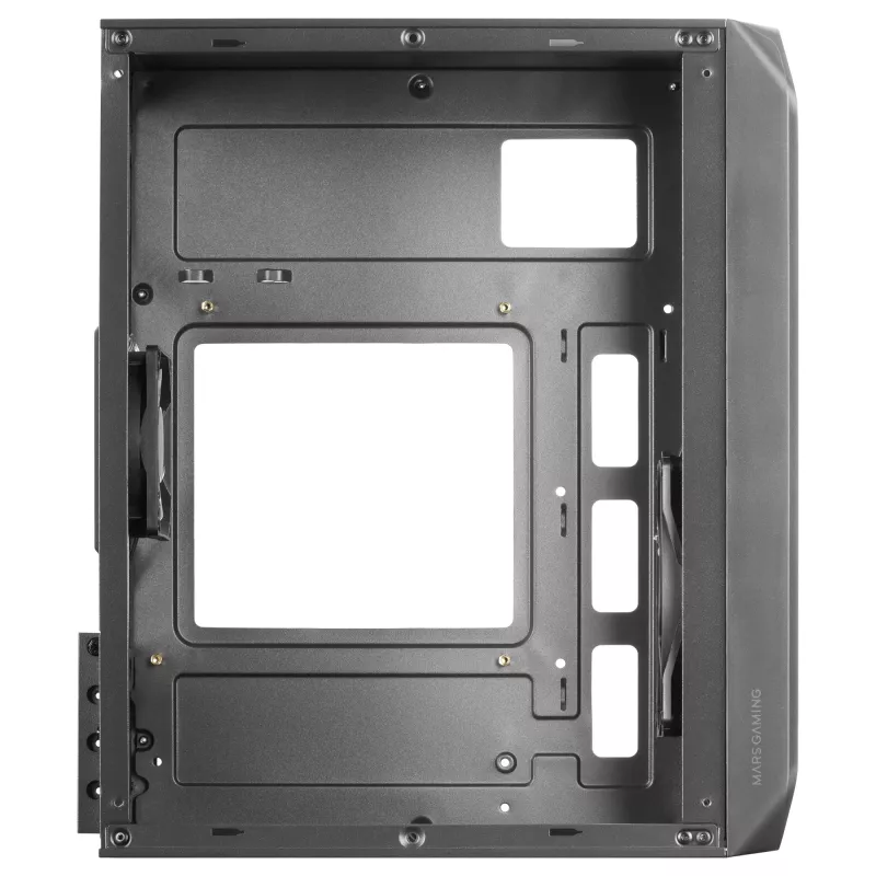 Mars Gaming MC-S2 Black kompakts Micro-ATX spēļu datora korpuss ar 2 FRGB varavīksnes ventilatoriem, priekšējo režģi un pilnu sānu logu