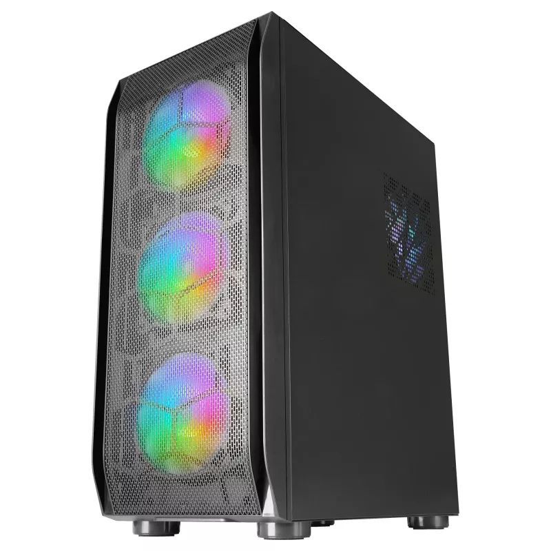 Mars Gaming MC-KX Black Premium E-ATX Gaming Tornis ar FREEZER CPU Sistēmu, 5 Ultra-klusiem ARGB Ventilatoriem, ARGB Kontrolieri un RF Tālvadību, Priekšējais Režģis