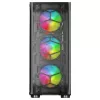 Mars Gaming MC-KX Black Premium E-ATX Gaming Tornis ar FREEZER CPU Sistēmu, 5 Ultra-klusiem ARGB Ventilatoriem, ARGB Kontrolieri un RF Tālvadību, Priekšējais Režģis