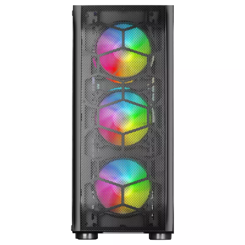 Mars Gaming MC-KX Black Premium E-ATX Gaming Tornis ar FREEZER CPU Sistēmu, 5 Ultra-klusiem ARGB Ventilatoriem, ARGB Kontrolieri un RF Tālvadību, Priekšējais Režģis