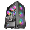 Mars Gaming MC-KX Black Premium E-ATX Gaming Tornis ar FREEZER CPU Sistēmu, 5 Ultra-klusiem ARGB Ventilatoriem, ARGB Kontrolieri un RF Tālvadību, Priekšējais Režģis
