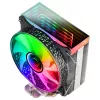Mars Gaming MCPU-VR Black CPU dzesētājs ar Dual Infinity Mirror ARGB, 4 HCT siltuma caurulēm, 180W TDP, klusu PWM 12cm ventilatoru