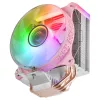 Mars Gaming MCPU-VR Pink CPU dzesētājs ar Dual Infinity Mirror ARGB, 4 HCT siltumcaurulēm, 180W TDP, ultraklusu PWM 12cm ventilatoru