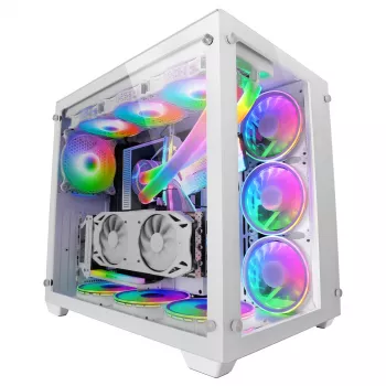 Mars Gaming MCV3 White XXL E-ATX korpuss ar dubulto rūdītā stikla logu