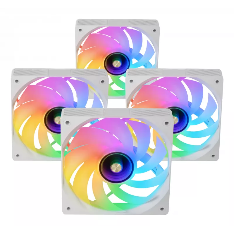 Mars Gaming MFSI4KITW dzesēšanas sistēma 4x120mm ARGB ventilatori ar hub un tālvadību Balts